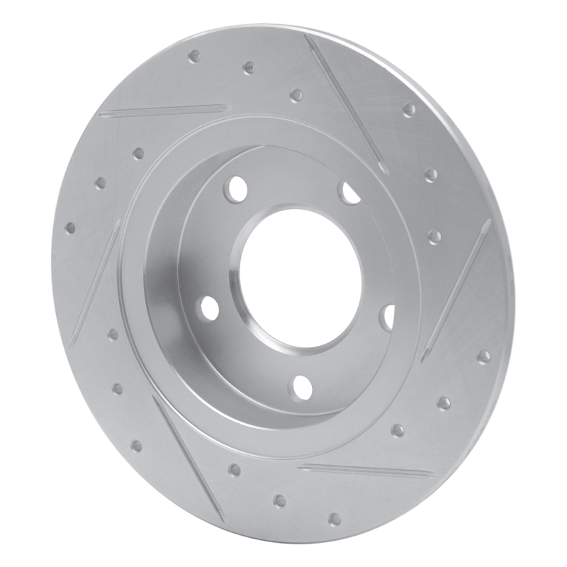 Ford Probe Brake Rotor (1) - Rear Left - R1 Concepts - Drilled & Slotted - Silver - `93-`03
